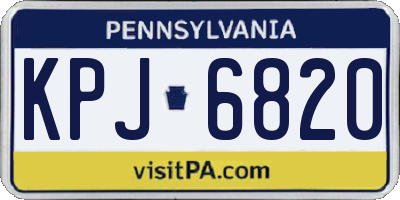 PA license plate KPJ6820