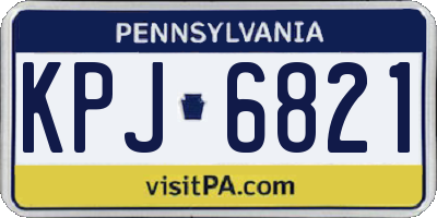 PA license plate KPJ6821