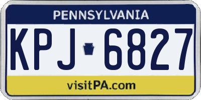 PA license plate KPJ6827