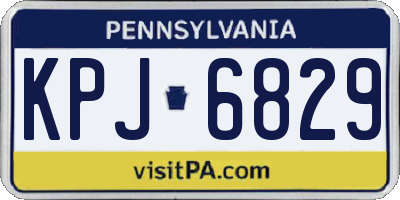 PA license plate KPJ6829