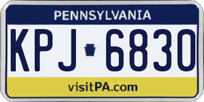 PA license plate KPJ6830