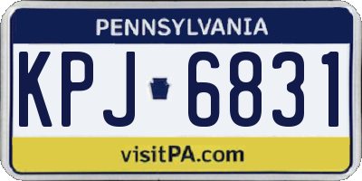 PA license plate KPJ6831