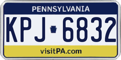 PA license plate KPJ6832