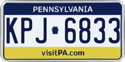 PA license plate KPJ6833