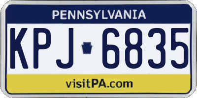PA license plate KPJ6835