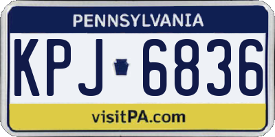 PA license plate KPJ6836