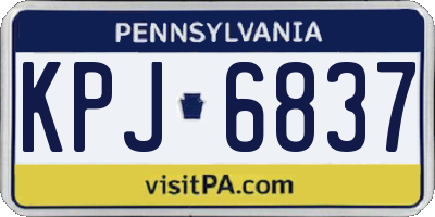 PA license plate KPJ6837