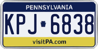 PA license plate KPJ6838