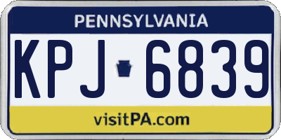 PA license plate KPJ6839
