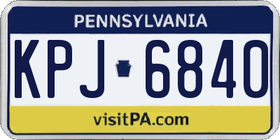 PA license plate KPJ6840