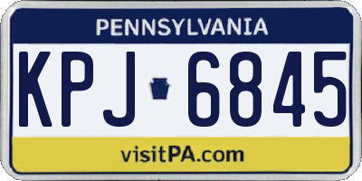 PA license plate KPJ6845