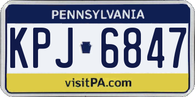PA license plate KPJ6847