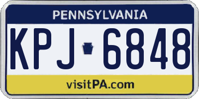 PA license plate KPJ6848