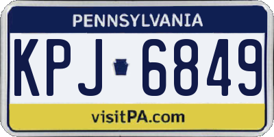 PA license plate KPJ6849