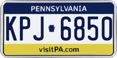 PA license plate KPJ6850