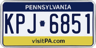 PA license plate KPJ6851