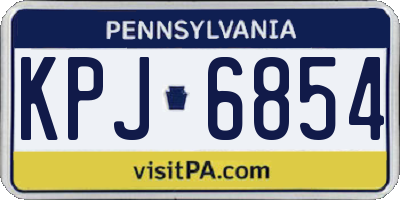 PA license plate KPJ6854