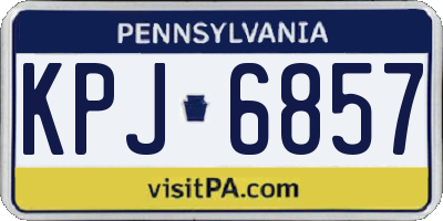 PA license plate KPJ6857