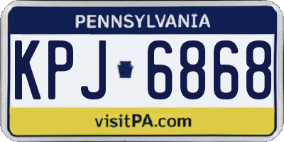 PA license plate KPJ6868