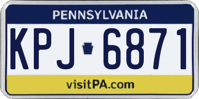 PA license plate KPJ6871