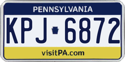 PA license plate KPJ6872