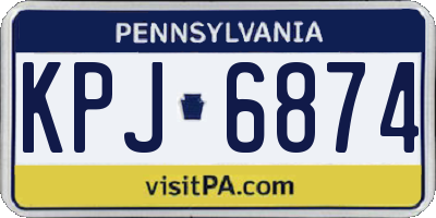 PA license plate KPJ6874
