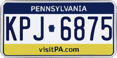 PA license plate KPJ6875