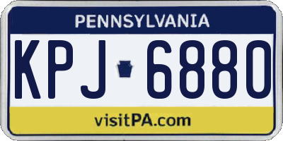 PA license plate KPJ6880