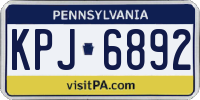PA license plate KPJ6892