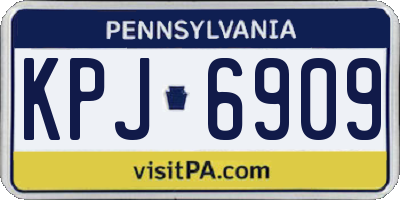 PA license plate KPJ6909