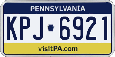 PA license plate KPJ6921