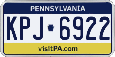 PA license plate KPJ6922