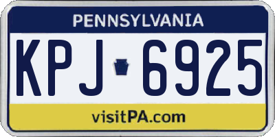 PA license plate KPJ6925