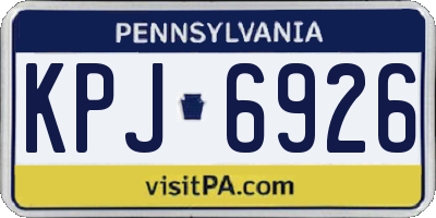 PA license plate KPJ6926