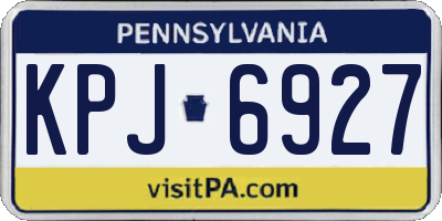 PA license plate KPJ6927