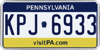 PA license plate KPJ6933