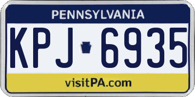 PA license plate KPJ6935