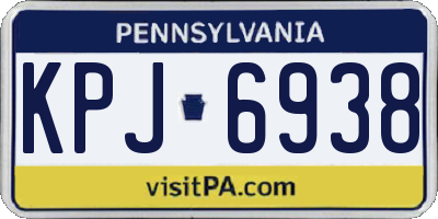 PA license plate KPJ6938