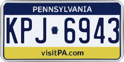 PA license plate KPJ6943