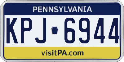 PA license plate KPJ6944