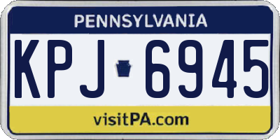 PA license plate KPJ6945