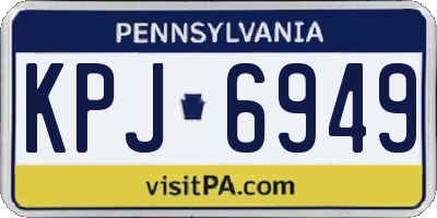 PA license plate KPJ6949