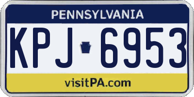 PA license plate KPJ6953