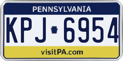 PA license plate KPJ6954