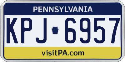 PA license plate KPJ6957