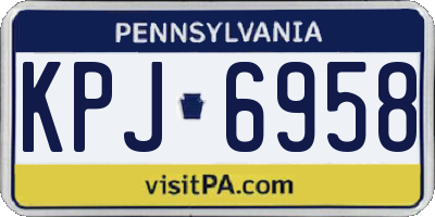 PA license plate KPJ6958