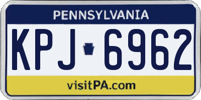 PA license plate KPJ6962