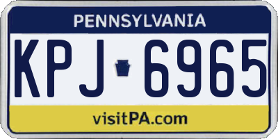 PA license plate KPJ6965