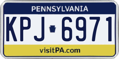 PA license plate KPJ6971