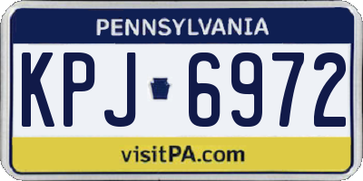 PA license plate KPJ6972